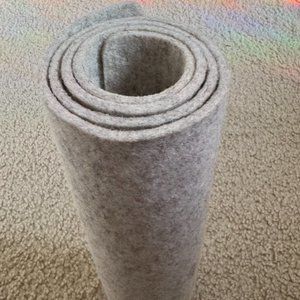 Gray Cream Wool Felt Desk Pad - XXL 12" x 32" - Laptop Keyboard Mouse Pad - Thi